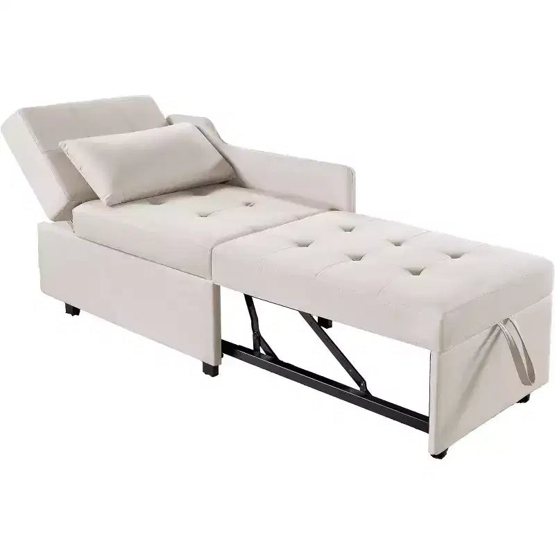 Divano Letto 3 in 1 con Schienale Regolabile, Poltrona Reclinabile Pieghevole