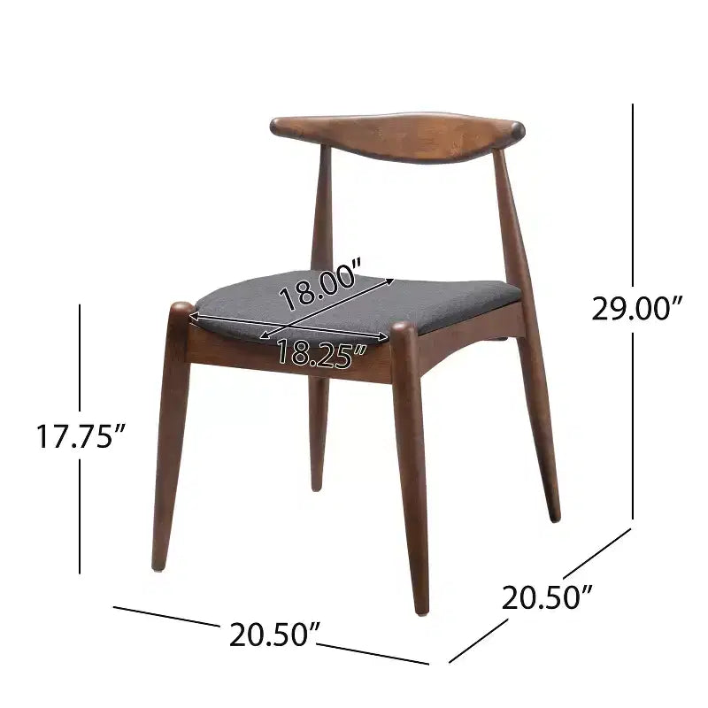 Set da pranzo di 5 pezzi in tessuto imbottito in stile Mid-Century Modern