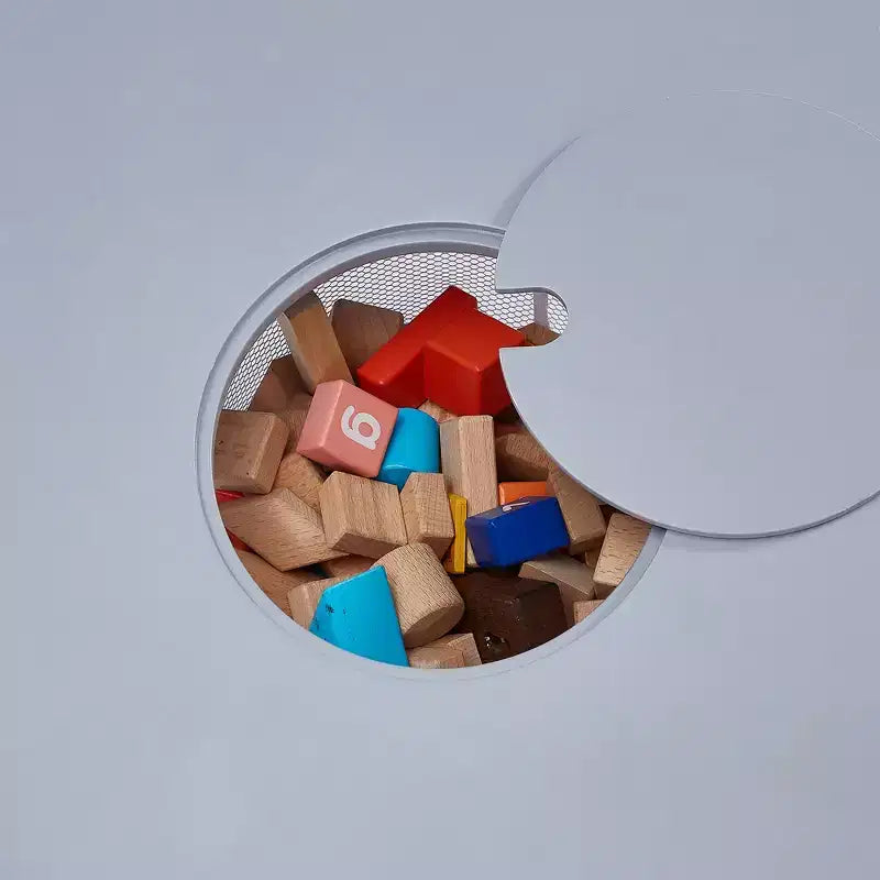 Tavolo Attività per Bambini e Set 2 Sedie con Rete Portaoggetti Nascosta, Bianco e Grigio