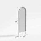 Specchio da parete con cornice in legno massello ad arco a scala, 21 in. L x 64 in. A