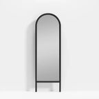 Specchio da parete con cornice in legno massello ad arco a scala, 21 in. L x 64 in. A