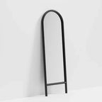 Specchio da parete con cornice in legno massello ad arco a scala, 21 in. L x 64 in. A