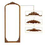 Specchio a figura intera incorniciato in legno massiccio ad arco 30 in L x 69 in A in Oro