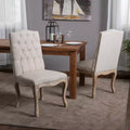 GDFStudio Cello Contemporary Upholstered Tufted Dining Chairs with Nailhead Accents (Set of 2)