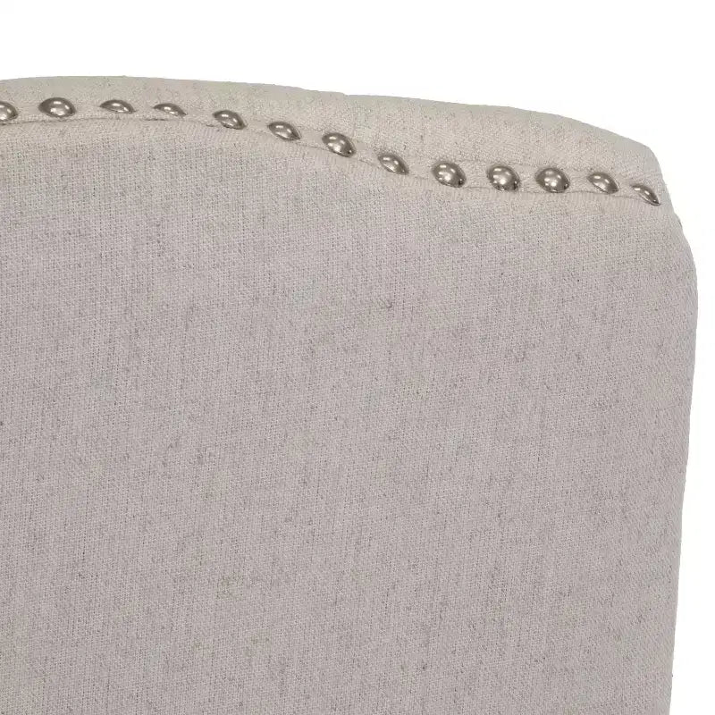 Sedie da pranzo imbottite trapuntate contemporanee con finiture borchiate (set da 2)
