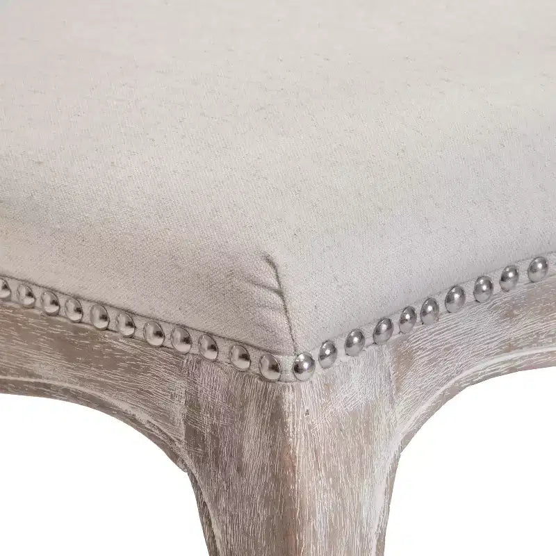 Sedie da pranzo imbottite trapuntate contemporanee con finiture borchiate (set da 2)