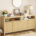 65.8 Inch Fluted Sideboard Buffet Cabinet with 4 Doors, Morden Kitchen Storage Cabinet with Fluted Door