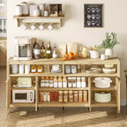 Credenza a buffet scanalata da 65,8" con 4 ante