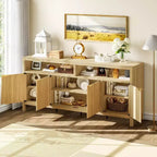 Credenza a buffet scanalata da 65,8" con 4 ante