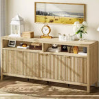 Credenza a buffet scanalata da 65,8" con 4 ante