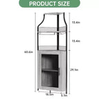 Mobile bar ad angolo con illuminazione a LED, portabottiglie, portabicchieri e anta a rete con serratura