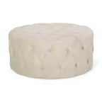 Pouf circolare moderno glamour imbottito in velluto