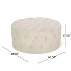 Pouf circolare moderno glamour imbottito in velluto