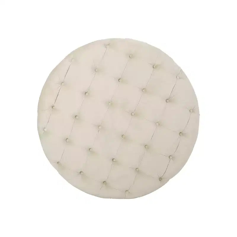 Pouf circolare moderno glamour imbottito in velluto