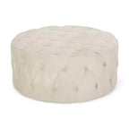 Pouf circolare moderno glamour imbottito in velluto
