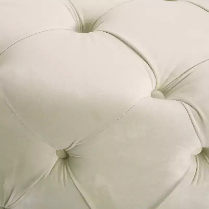 Pouf circolare moderno glamour imbottito in velluto