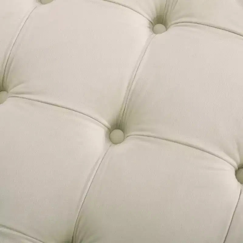 Pouf circolare moderno glamour imbottito in velluto