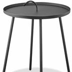 Tavolino rotondo grigio in acciaio inossidabile da 25".