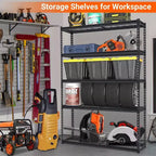 Scaffale regolabile resistente per garage, 122 L x 46 P x 183 H cm, Scaffalatura in metallo con capacità di carico di 1134 kg