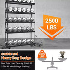 Scaffale regolabile resistente per garage, 122 L x 46 P x 183 H cm, Scaffalatura in metallo con capacità di carico di 1134 kg
