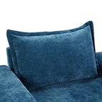 Poltrona moderna rivestita in ciniglia con cuscino spesso