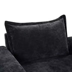 Poltrona moderna rivestita in ciniglia con cuscino spesso