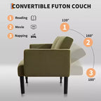 Divano Letto Futon Convertibile da 75'' con Schienale Regolabile