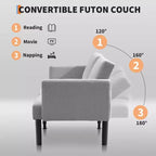 Divano Letto Futon Convertibile da 75'' con Schienale Regolabile