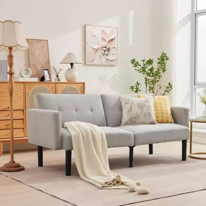 Divano Letto Futon Convertibile da 75'' con Schienale Regolabile