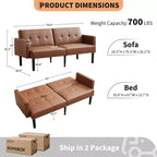 Divano Letto Futon Convertibile da 75'' con Schienale Regolabile