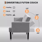 Divano Letto Futon Convertibile da 75'' con Schienale Regolabile