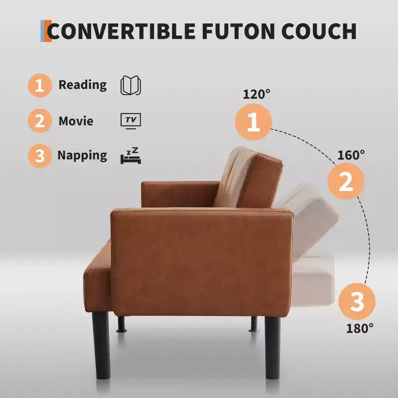 Divano Letto Futon Convertibile da 75'' con Schienale Regolabile