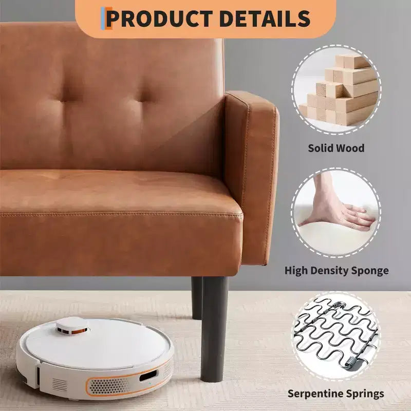 Divano Letto Futon Convertibile da 75'' con Schienale Regolabile
