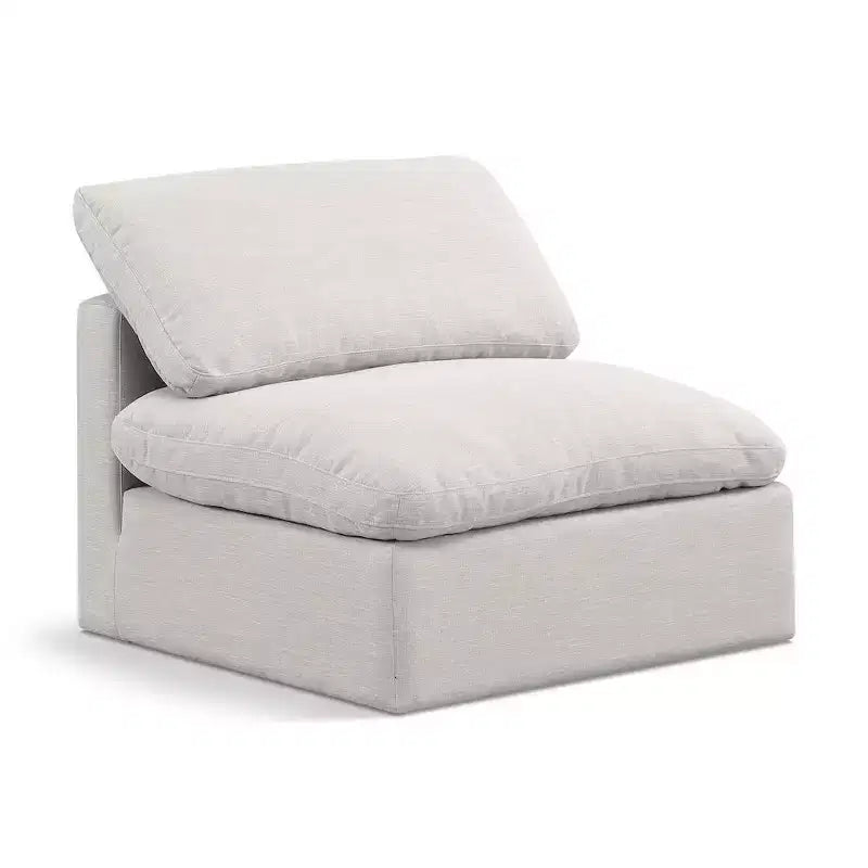 Meridian Furniture Indulge Linen Textured Fabric Armless Chair