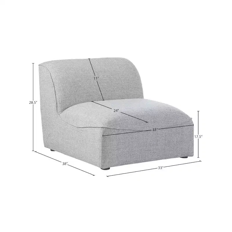 Sedia modulare senza braccioli – Rivestimento in lino resistente