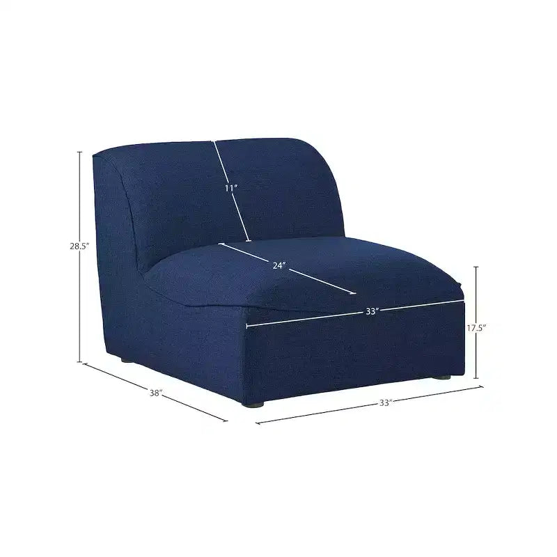 Sedia modulare senza braccioli – Rivestimento in lino resistente