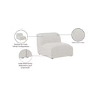 Sedia modulare senza braccioli – Rivestimento in lino resistente