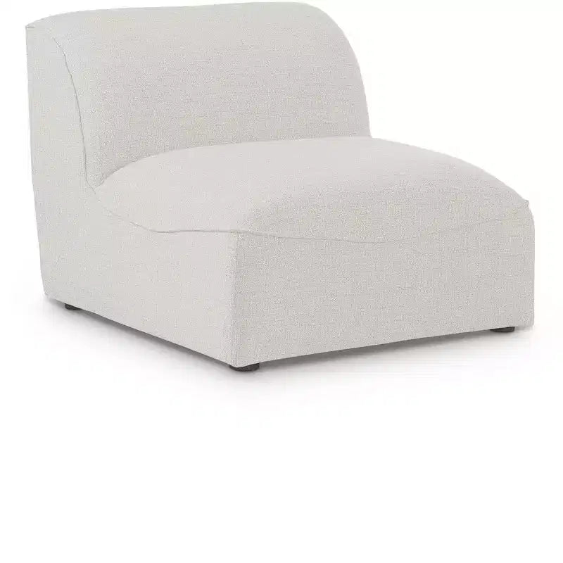 Meridian Furniture,Miramar Durable Linen Textured Armless