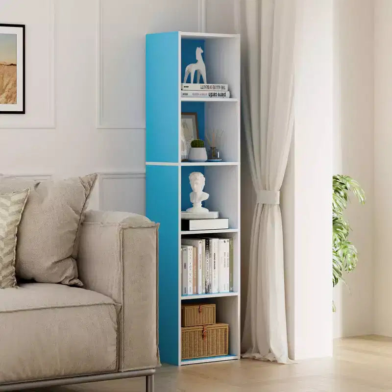 Libreria a 5 Livelli con Cubi, Organizzatore per Soggiorno, Camera da Leto, Camera dei Bambini