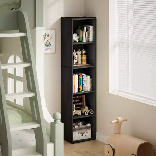 Libreria a 5 Livelli con Cubi, Organizzatore per Soggiorno, Camera da Leto, Camera dei Bambini