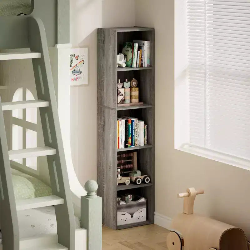 Libreria a 5 Livelli con Cubi, Organizzatore per Soggiorno, Camera da Leto, Camera dei Bambini