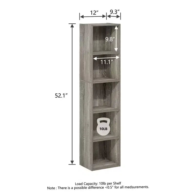 Libreria a 5 Livelli con Cubi, Organizzatore per Soggiorno, Camera da Leto, Camera dei Bambini
