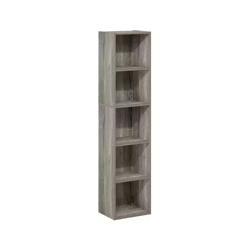 Libreria a 5 Livelli con Cubi, Organizzatore per Soggiorno, Camera da Leto, Camera dei Bambini