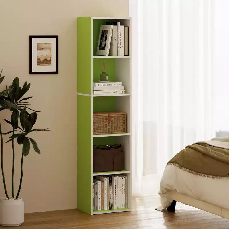 Libreria a 5 Livelli con Cubi, Organizzatore per Soggiorno, Camera da Leto, Camera dei Bambini