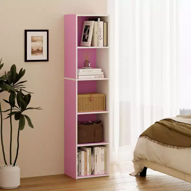 Libreria a 5 Livelli con Cubi, Organizzatore per Soggiorno, Camera da Leto, Camera dei Bambini