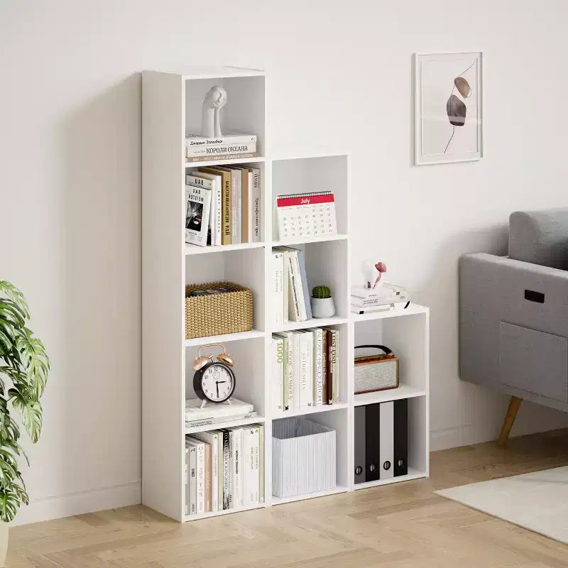 Libreria a 5 Livelli con Cubi, Organizzatore per Soggiorno, Camera da Leto, Camera dei Bambini