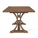 Set da pranzo allungabile in stile country francese da 7 pezzi con sedie con schienale in vimini