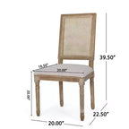 Set da pranzo allungabile in stile country francese da 7 pezzi con sedie con schienale in vimini