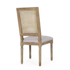 Set da pranzo allungabile in stile country francese da 7 pezzi con sedie con schienale in vimini