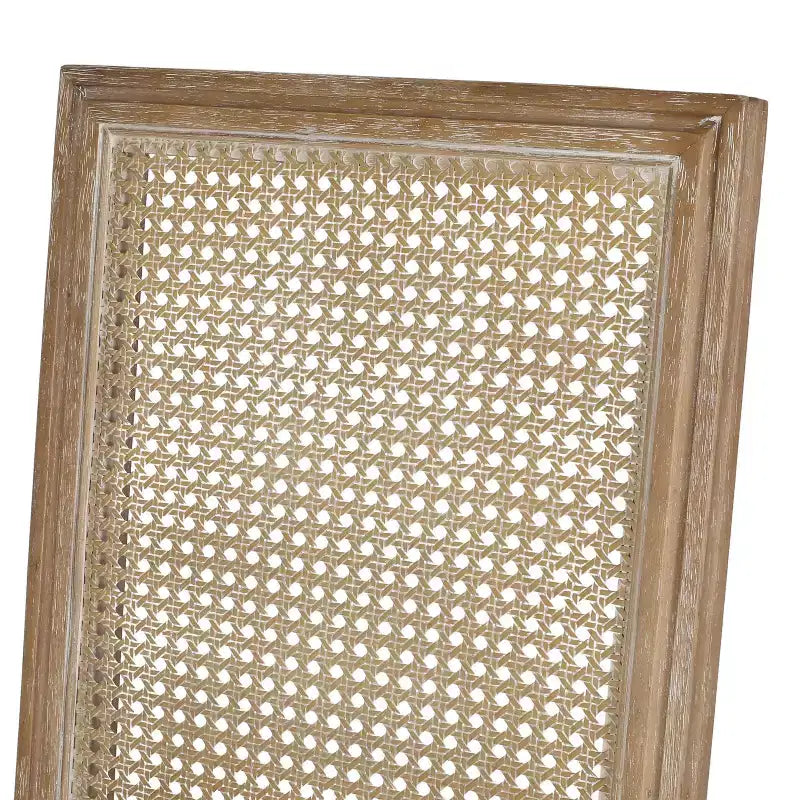 Set da pranzo allungabile in stile country francese da 7 pezzi con sedie con schienale in vimini